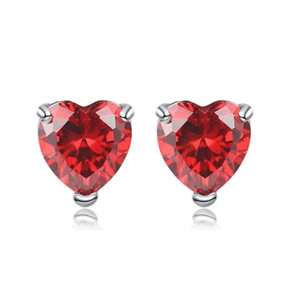💎 Heart Drop Necklace Pendant Earrings 925 Sterling Silver Set - Picture 3 of 3